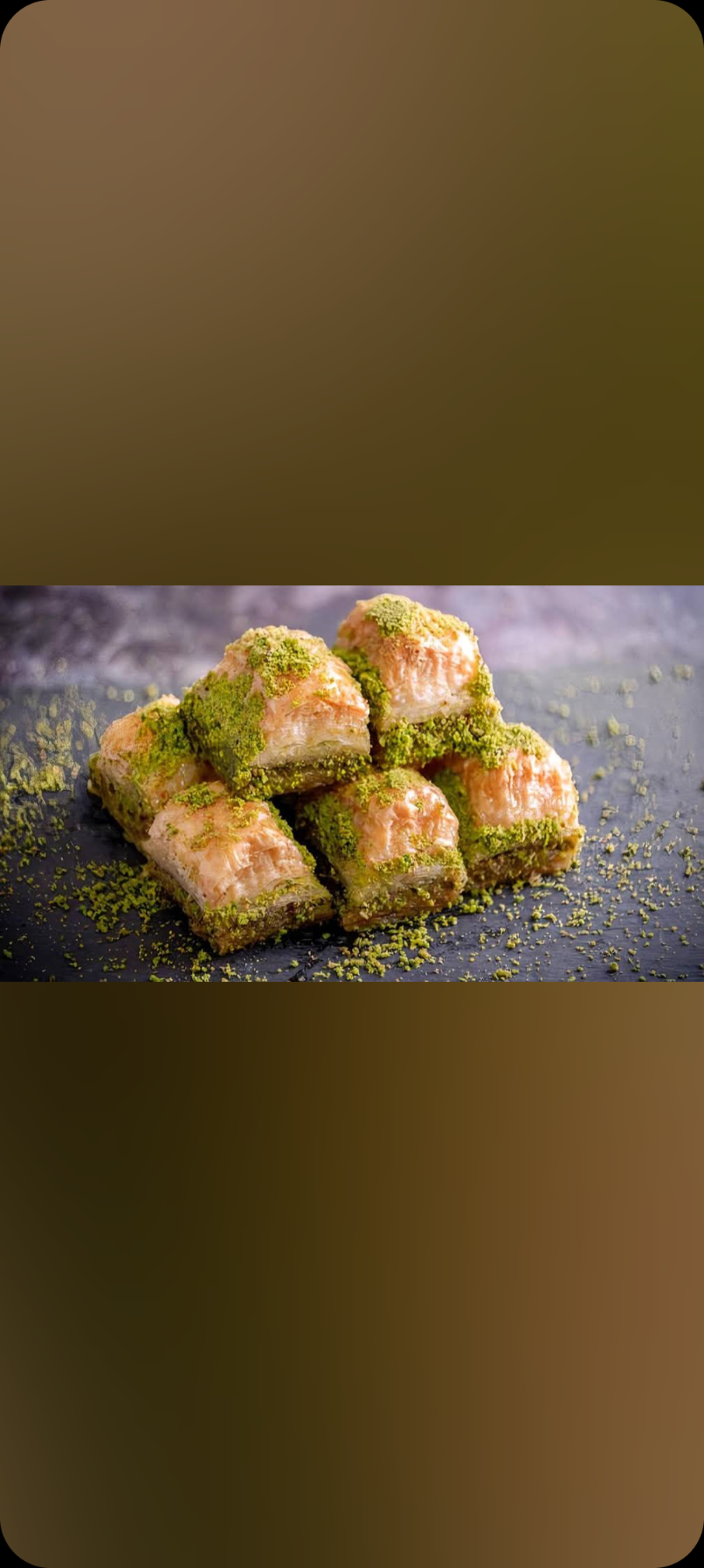 Fresh pistachio baklava